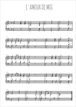 Téléchargez l'arrangement pour piano de la partition de L'amour de moi en PDF